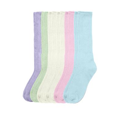 Plus Size Women's 6-Pack Rib Knit Socks by Comfort Choice in Pastel Pack (Size 1X) Tights