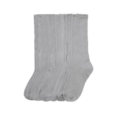 Plus Size Women's 6-Pack Rib Knit Socks by Comfort Choice in Grey Pack (Size 2X) Tights