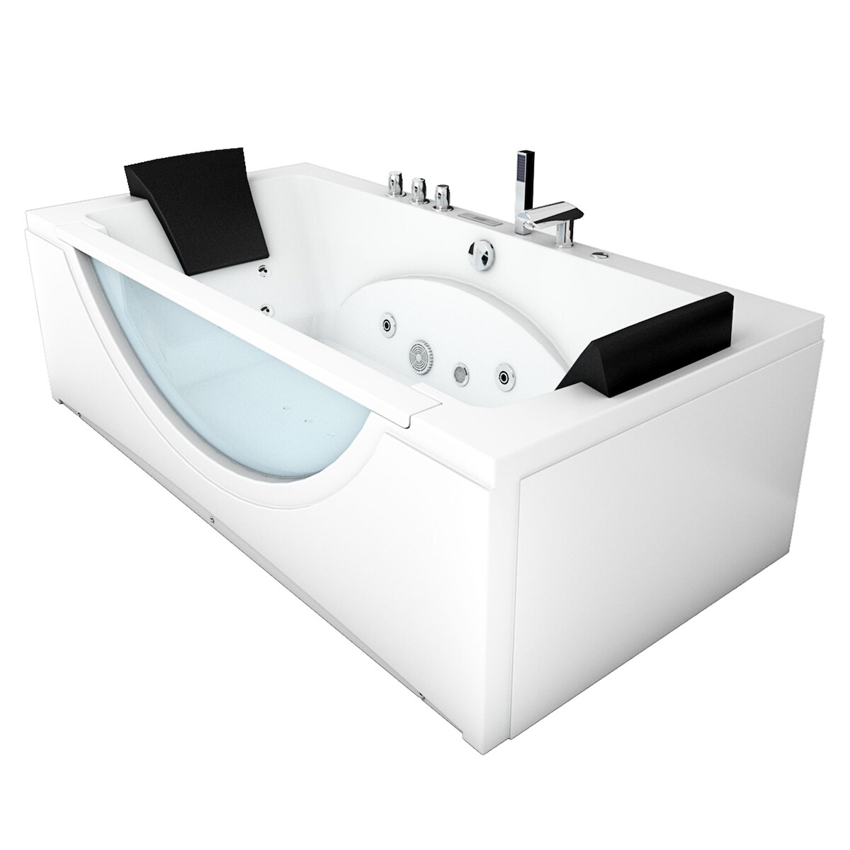 AcquaVapore Whirlpool Pool Badewanne Eckwanne Wanne W81H-A-SC 90x180cm aktive Schlauch-Reinigung Image