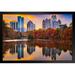 Latitude Run® Atlanta Georgia Skyline From Piedmont Park In Autumn Photo Art Print Black Wood Framed Poster 20X14 Paper | Wayfair