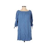 Maven West Casual Dress - Shift: Blue Solid Dresses - Women's Size X-Small