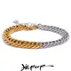 Yhpup – Bracelet à chaîne en acier inoxydable 18 K Bracelet tendance Texture en métal plaqué PVD