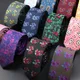 Cravate Jacquard en Polyester tissé pour homme motif Floral Paisley slim pour marié Business