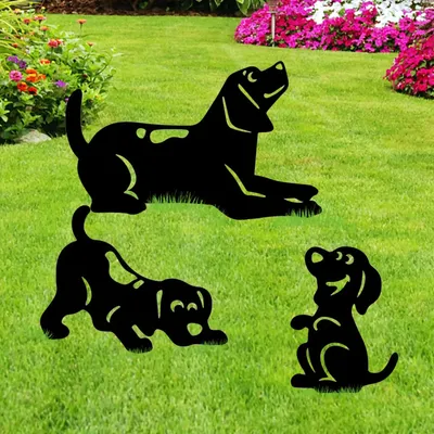 Piquets de descente de chien imperméables décoration de jardin décorations de silhouette animale