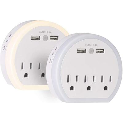 USB Wall Extender Surge Protector Wall Outlet Plug 3 Outlet 2 USB Port - N/A