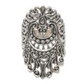 Dayak Women,'Handmade Balinese Sterling Silver Cocktail Ring'