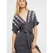 Free People Dresses | Free People Embroidered Button Up Midi Dress| Xs | Color: Gray/Purple | Size: Xs