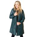 Woodland Leathers Ladies 3/4 Drawstring Parka Coat, Womens Leather Parka Jacket Made From the Super Soft Sheep Aniline Leather (Dark Green, XXL / 18)