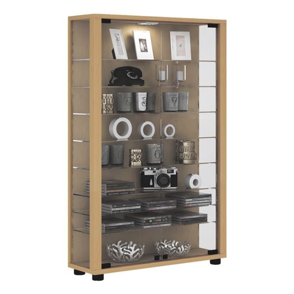 VCM Vitrine »Lumo Mini LED« braun, 59x90x18 cm