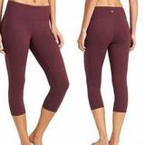 Athleta Pants & Jumpsuits | Athleta Women’s Burgundy Compression Capri Cropped Leggings Small Athletic Yoga | Color: Red | Size: S