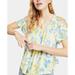 Free People Tops | *Nwt* Free People Women's Yellow Floral Short Sleeve Scoop Neck Top Size M | Color: Yellow | Size: M