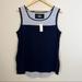 Anthropologie Tops | Little Yellow Button For Anthropologie Mixed Media Sleeveless Top Nwt Size L | Color: Blue/White | Size: L