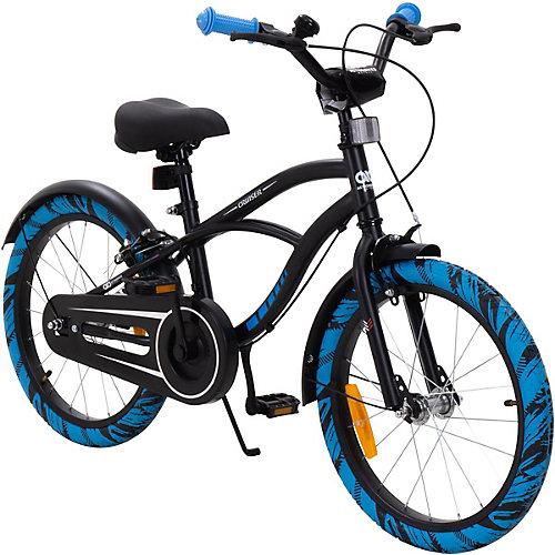 Kinderrad Cruiser 18 Zoll Fahrrad schwarz/blau
