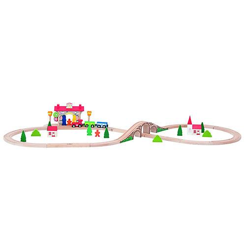 Holzspielzeug Eisenbahn-Set bunt