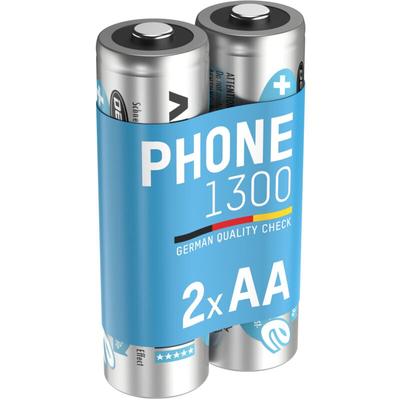 Akku aa Mignon 1300 mAh 1,2V NiMH, 2 Stück, wiederaufladbar mit maxE - Ansmann