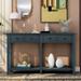 Rustic Brushed Texture Console Table with Drawer & Bottom Shelf(Navy)