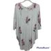 Anthropologie Tops | Anthropology Floreat Super Soft Comfy Oversized Grey Floral Tunic Top Sz Small | Color: Gray/Pink | Size: S