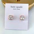 Kate Spade Jewelry | Kate Spade Earrings Gold Crystal Stud Earrings | Color: Gold/White | Size: Os