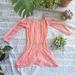 Free People Dresses | Free People Coral Floral Embroidered Off-Shoulder Womens Dress | Color: Pink | Size: Xs