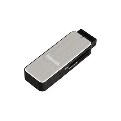 Hama 123900 Kartenleser USB 3.2 Gen 1 (3.1 Gen 1) Schwarz, Silber