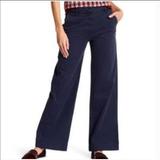 J. Crew Pants & Jumpsuits | J. Crew Navy City Fit Cotton Wide Leg Flare Chino Pants | Color: Blue | Size: 4p