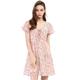 Allegra K Women's Floral Flouncing Sleeve A-line Lace-up V-Neck Chiffon Dress Pink 8