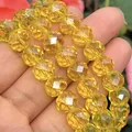 Perles en Verre Clip Jaune Autrichien à Facettes Rondelle Haut de Gamme Espacement pour Bijoux