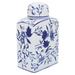 Canora Grey 9" Ceramic Rectangular Jar - Blue & White Chinoiserie Floral Design Contemporary Decorative Jar Accent | 9 H x 6 W x 4 D in | Wayfair