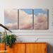 Red Barrel Studio® Toasty Clouds I- Premium Gallery Wrapped Canvas - Ready To Hang Canvas, in Blue/Pink/White | 12 H x 24 W x 1 D in | Wayfair