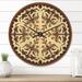 Designart 'Orienta Chocolate Mandala' Modern Wood Wall Clock