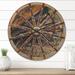 Designart 'Antique Cottage Wood Cart Wheel' Rustic Wood Wall Clock