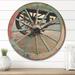 Designart 'Turquoise Painted Cottage Wagon Wheel Clock' Farmhouse Wood Wall Clock