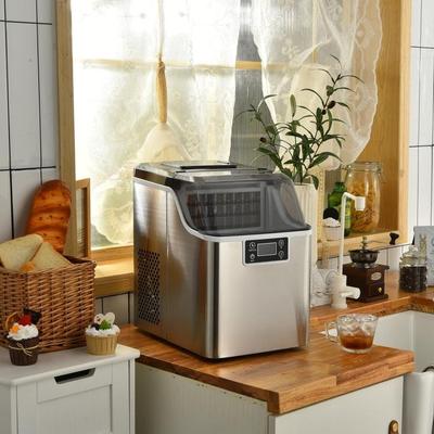 Electric Countertop Ice Maker with Ice Scoop and Basket - 10" x 14" x 15" (L x W x H)