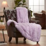 Chanasya Longfur Shaggy Faux Fur Throw Blanket With Reversible Sherpa