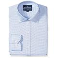 Buttoned Down Tailored Fit Button-collar Pattern Non-iron Dress Shirt Camicia da Cerimonia, Blue/Navy Micro Check, 16" Neck 34" Sleeve