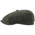 Stetson Hatteras Classic Corduroy Flat Cap Men - Made in The EU Newsboy hat with Peak, Lining Autumn-Winter - 61 cm Olive