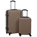 vidaXL 2X Hardcase Trolley Set Convenient Practical Strong Durable Comfortable Safe Secure Travel Holiday Trip Luggage Bag Suitcase Brown ABS