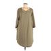 L&B Casual Dress - Shift: Green Print Dresses - Women's Size Medium