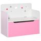 HOMCOM Kids Wooden Toy Box Children Storage Chest Bench Organiser Safety Hinge Bedroom Playroom Furniture Pink