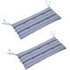 Outsunny Set of 2 Outdoor Garden Patio 2-3 Seater Bench Swing Chair Cushion Seat Pad Mat Replacement 120L x 50W x 5T cm - Blue Stripes