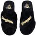 Women's FOCO Pittsburgh Penguins Script Cross Slide Slippers