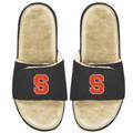 Men's ISlide Black/Tan Syracuse Orange Faux Fur Slide Sandals