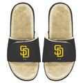 Men's ISlide Black/Tan San Diego Padres Faux Fur Slide Sandals