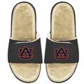 Men's ISlide Black/Tan Auburn Tigers Faux Fur Slide Sandals