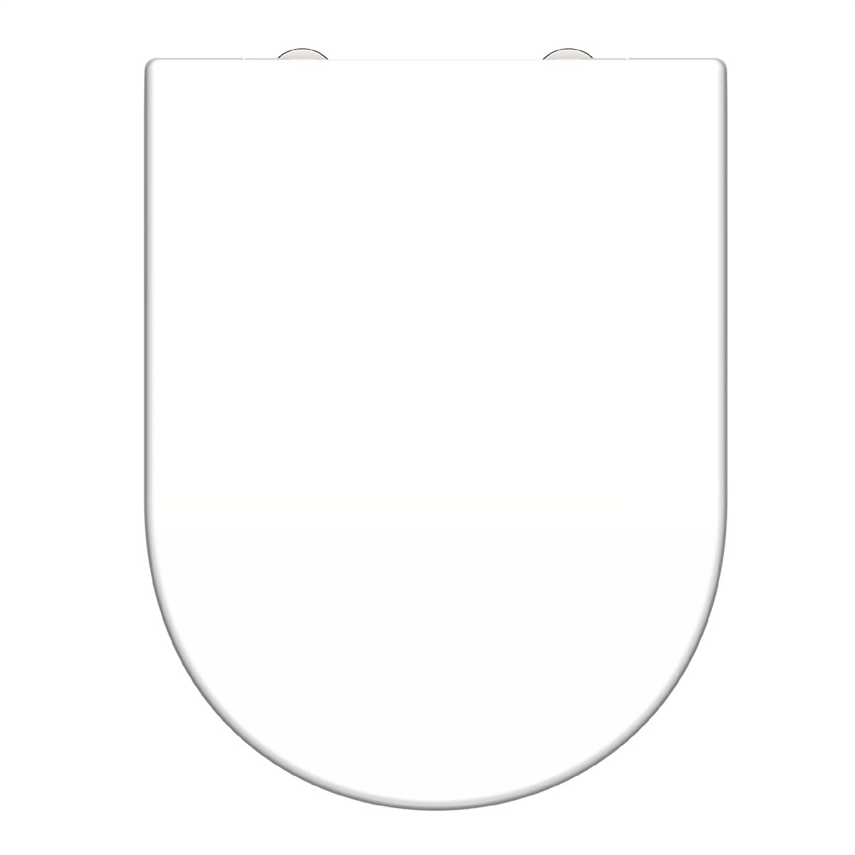 Schütte WC Sitz D Form, Duroplast Toilettendeckel mit Absenkautomatik und Schnellverschluss, Klobrille, Toilettensitz in Weiß Image