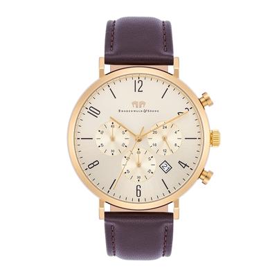 Rhodenwald & Söhne Chronograph Arakon in Gelbgold Echtleder Braun 210,0 mm Herren Image
