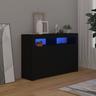 vidaXL Credenza con Luci LED Nera 115,5x30x75 cm