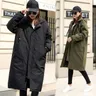 Parka longue à capuche pour femme coupe-vent monochrome manteau en coton coréen parka UNIS