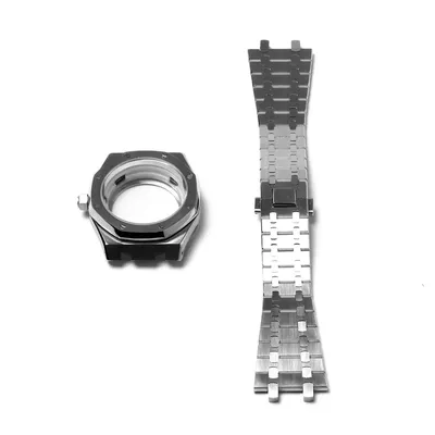 Boîtier de montre + bracelet de rechange en acier inoxydable 41mm pour mouvement NH35/NH36/4R36