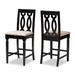 Darcie Modern and Contemporary Sand Fabric Upholstered Espresso Brown Finished Wood Counter Stool (Set of 2)